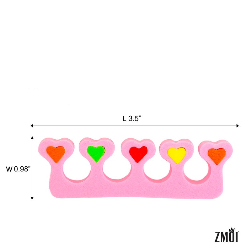 ZMOI Premium Colorful Heart Toe Separators - Cute Design for Kids - Super Soft  Durable 24 Pieces ZMOI - Image 3